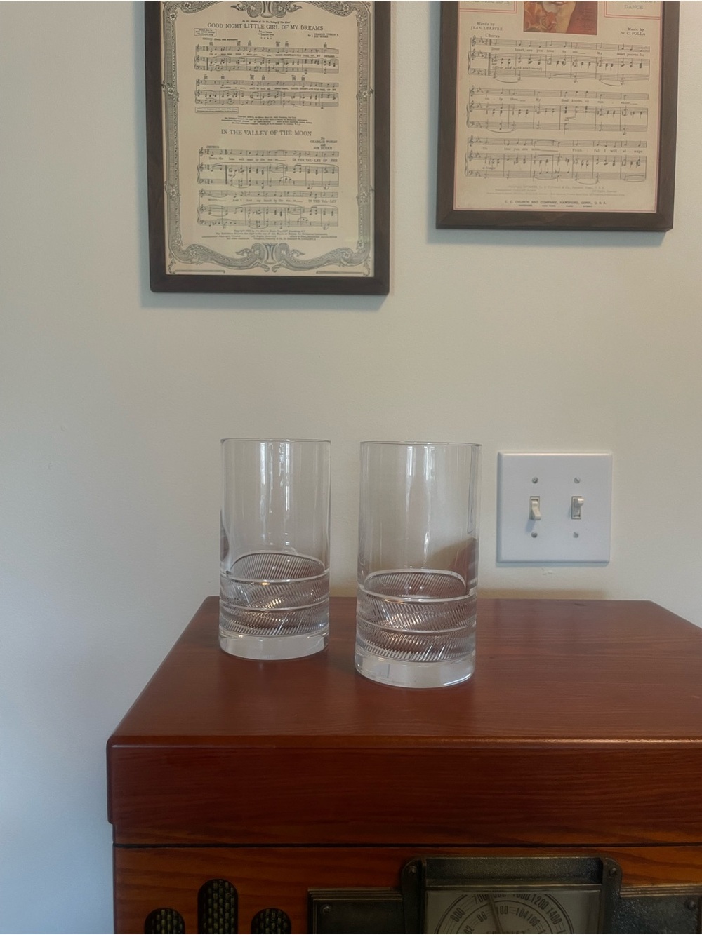 Ralph Lauren Home Clear Remy Highball Glasses with Etched Bands